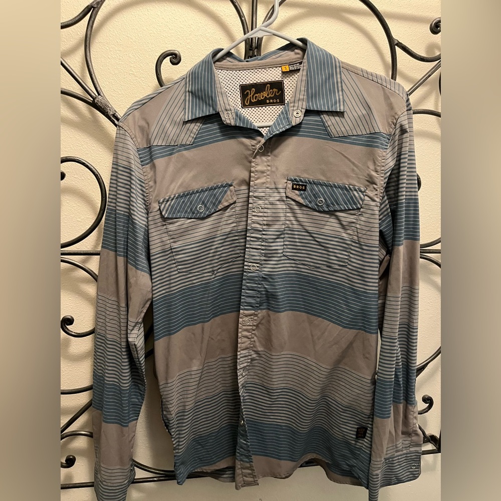 Howler Brothers button down UV pearl snap shirt